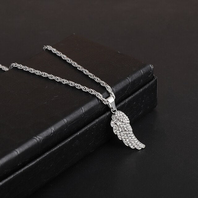 Personal Angel Wing Pendant Necklace