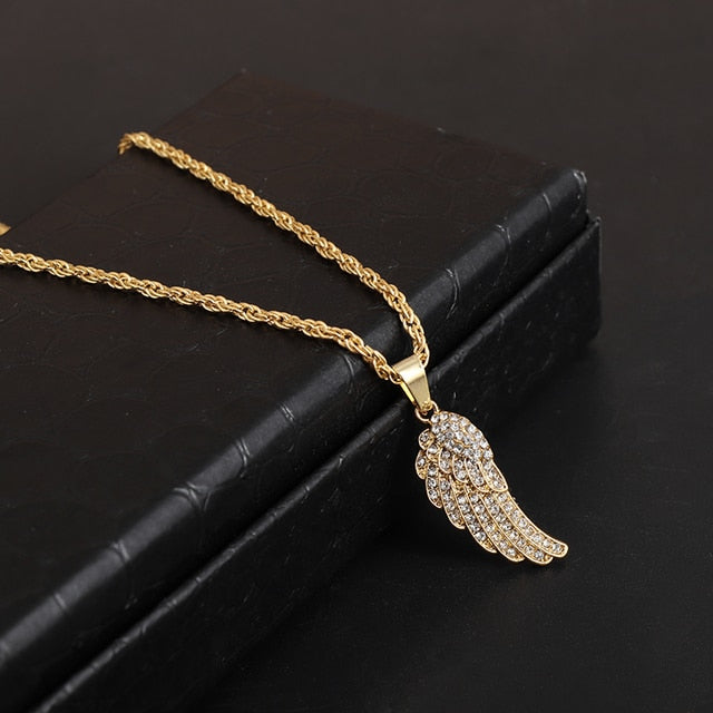Personal Angel Wing Pendant Necklace