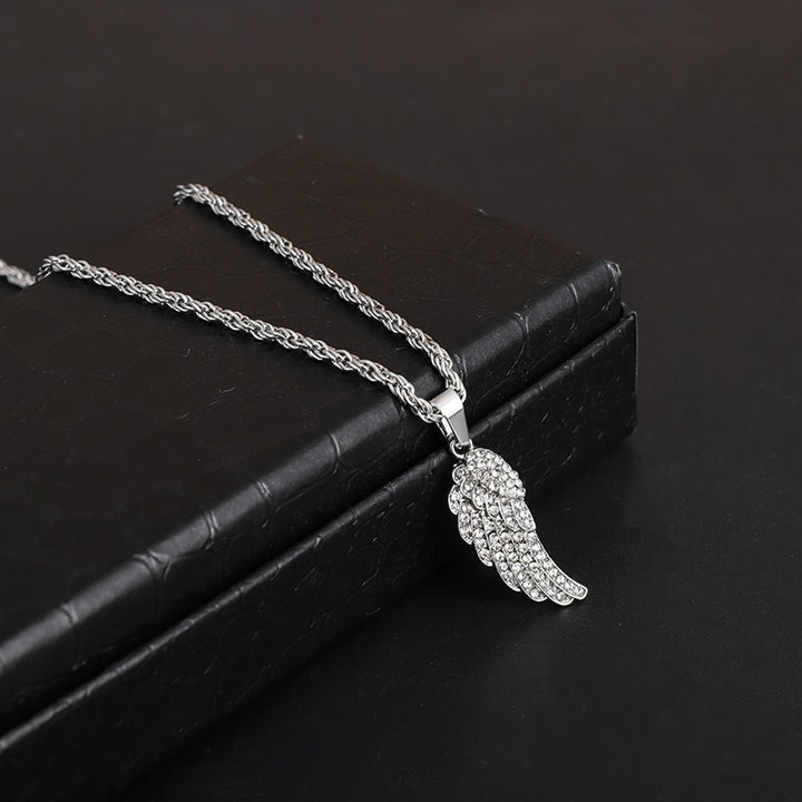 Personal Angel Wing Pendant Necklace